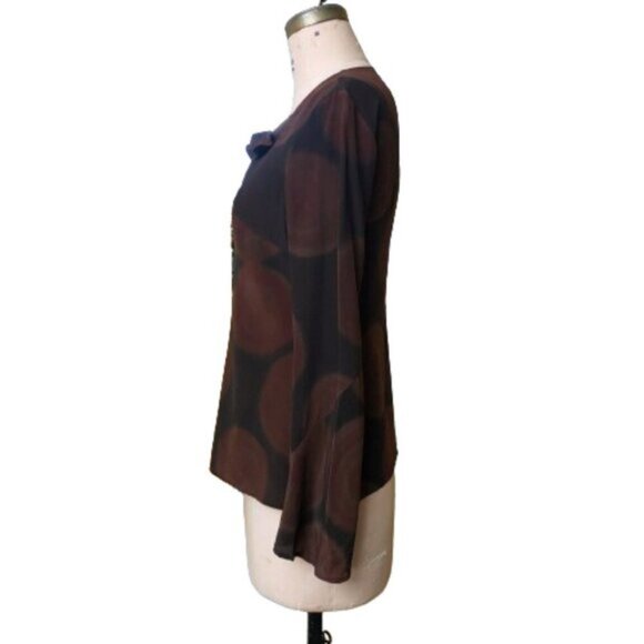 Vintage Alberta Ferretti 100% silk tunic top with collar bow, made in Italy, 8 - Picture 7 of 14